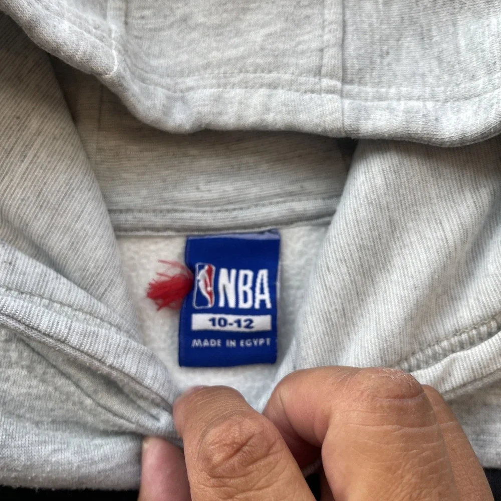 NBA Gray and Black Pullover Hoodie Youth  Size 10-12 Young